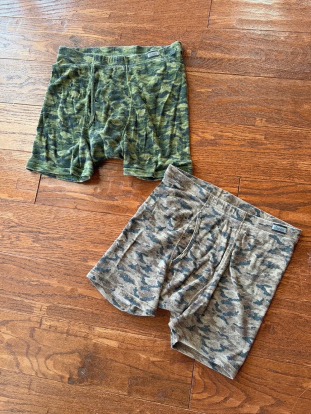 Hanes Camo Stretch Boxer Briefs - Green & Gray